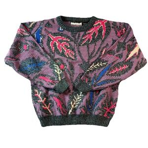 Vtg 80s Sweater Bramble Lane Women Large Cottagecore Geometric‎ 90s Pull-Over